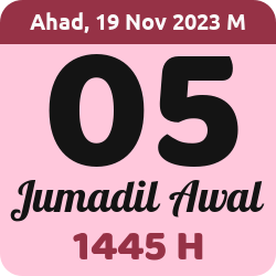 tanggal hijriyah hari ini, 2023-11-19 M, adalah 5 Jumadil Awal 1445 H