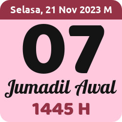 tanggal hijriyah hari ini, 2023-11-21 M, adalah 7 Jumadil Awal 1445 H