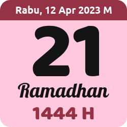 tanggal hijriyah hari ini, 2023-4-12 M, adalah 21 Ramadhan 1444 H