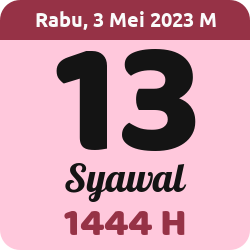 tanggal hijriyah hari ini, 2023-5-03 M, adalah 13 Syawal 1444 H