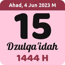 tanggal hijriyah hari ini, 2023-6-04 M, adalah 15 Dzulqaidah 1444 H