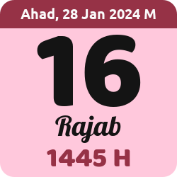 tanggal hijriyah hari ini, 2024-1-28 M, adalah 16 Rajab 1445 H