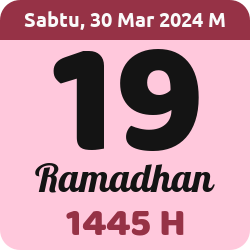tanggal hijriyah hari ini, 2024-3-30 M, adalah 19 Ramadhan 1445 H