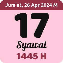 tanggal hijriyah hari ini, 2024-4-26 M, adalah 17 Syawal 1445 H