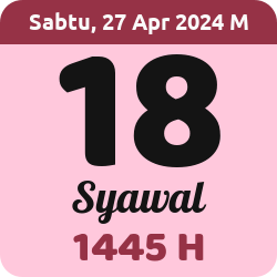 tanggal hijriyah hari ini, 2024-4-27 M, adalah 18 Syawal 1445 H