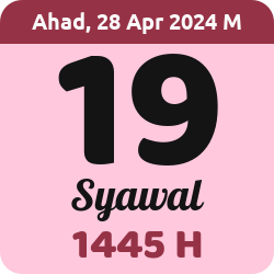 tanggal hijriyah hari ini, 2024-4-28 M, adalah 19 Syawal 1445 H