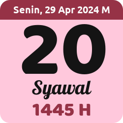 tanggal hijriyah hari ini, 2024-4-29 M, adalah 20 Syawal 1445 H