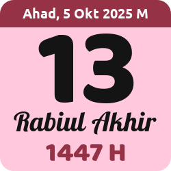 tanggal hijriyah hari ini, 2025-10-05 M, adalah 13 Rabi'ul Akhir 1447 H