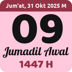 tanggal hijriyah hari ini, 2025-10-31 M, adalah 9 Jumadil Awal 1447 H