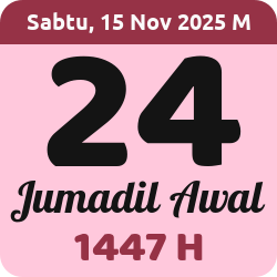 tanggal hijriyah hari ini, 2025-11-15 M, adalah 24 Jumadil Awal 1447 H