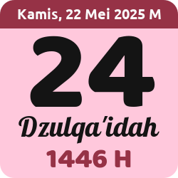 tanggal hijriyah hari ini, 2025-5-22 M, adalah 24 Dzulqaidah 1446 H
