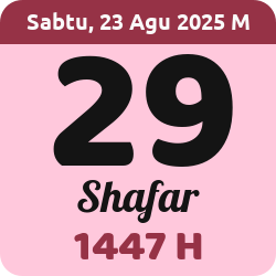 tanggal hijriyah hari ini, 2025-8-23 M, adalah 29 Shafar 1447 H