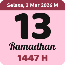 tanggal hijriyah hari ini, 2026-3-03 M, adalah 13 Ramadhan 1447 H