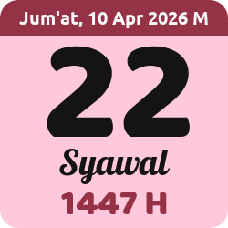 tanggal hijriyah hari ini, 2026-4-10 M, adalah 22 Syawal 1447 H