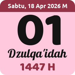 tanggal hijriyah hari ini, 2026-4-18 M, adalah 1 Dzulqaidah 1447 H