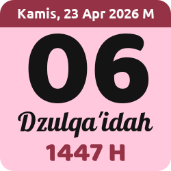 tanggal hijriyah hari ini, 2026-4-23 M, adalah 6 Dzulqaidah 1447 H