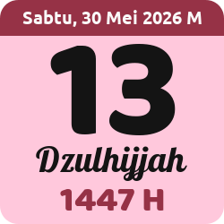 tanggal hijriyah hari ini, 2026-5-30 M, adalah 13 Dzulhijah 1447 H