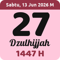 tanggal hijriyah hari ini, 2026-6-13 M, adalah 27 Dzulhijah 1447 H