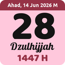 tanggal hijriyah hari ini, 2026-6-14 M, adalah 28 Dzulhijah 1447 H