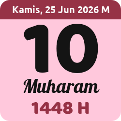 tanggal hijriyah hari ini, 2026-6-25 M, adalah 10 Muharam 1448 H