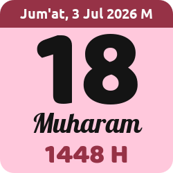 tanggal hijriyah hari ini, 2026-7-03 M, adalah 18 Muharam 1448 H