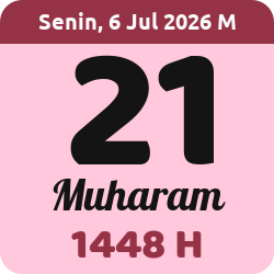 tanggal hijriyah hari ini, 2026-7-06 M, adalah 21 Muharam 1448 H