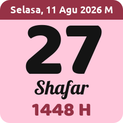 tanggal hijriyah hari ini, 2026-8-11 M, adalah 26 Shafar 1448 H