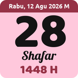 tanggal hijriyah hari ini, 2026-8-12 M, adalah 28 Shafar 1448 H