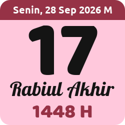 tanggal hijriyah hari ini, 2026-9-28 M, adalah 17 Rabi'ul Akhir 1448 H