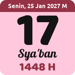 tanggal hijriyah hari ini, 2027-1-25 M, adalah 17 Sya'ban 1448 H