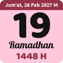 tanggal hijriyah hari ini, 2027-2-26 M, adalah 19 Ramadhan 1448 H
