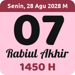 tanggal hijriyah hari ini, 2028-8-28 M, adalah 7 Rabi'ul Akhir 1450 H