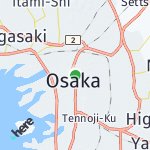 Map for location: Osaka-shi, Japan