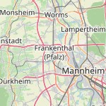 Map for location: Frankenthal (Pfalz), Germany