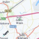 Map for location: Sint-Gillis-Waas, Belgium