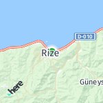 Map for location: Rize, Turkiye