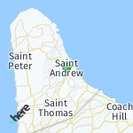 Map for location: Saint Andrew, Barbados