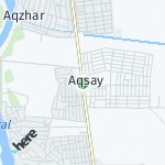 Map for location: Aqsay, Kazakhstan