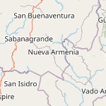 Map for location: Nueva Armenia, Honduras