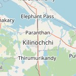 Map for location: Kilinochchi, Sri Lanka