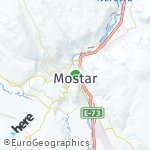 Map for location: Mostar, Bosnia and Herzegovina