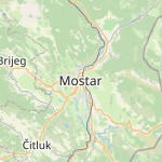 Map for location: Mostar, Bosnia and Herzegovina