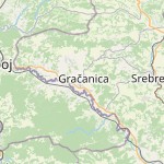 Map for location: Gračanica, Bosnia and Herzegovina