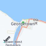 Map for location: Georgetown, Guyana
