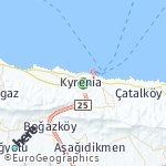 Map for location: Kyrenia, Turkish Cypriot Administered Area
