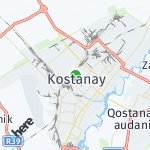 Map for location: Kostanay, Kazakhstan