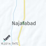 Map for location: Najafabad, Iran