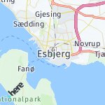 Map for location: Esbjerg, Denmark