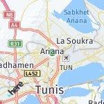 Map for location: Ariana, Tunisia