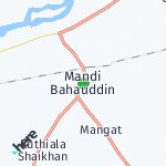Map for location: Mandi Bahauddin, Pakistan